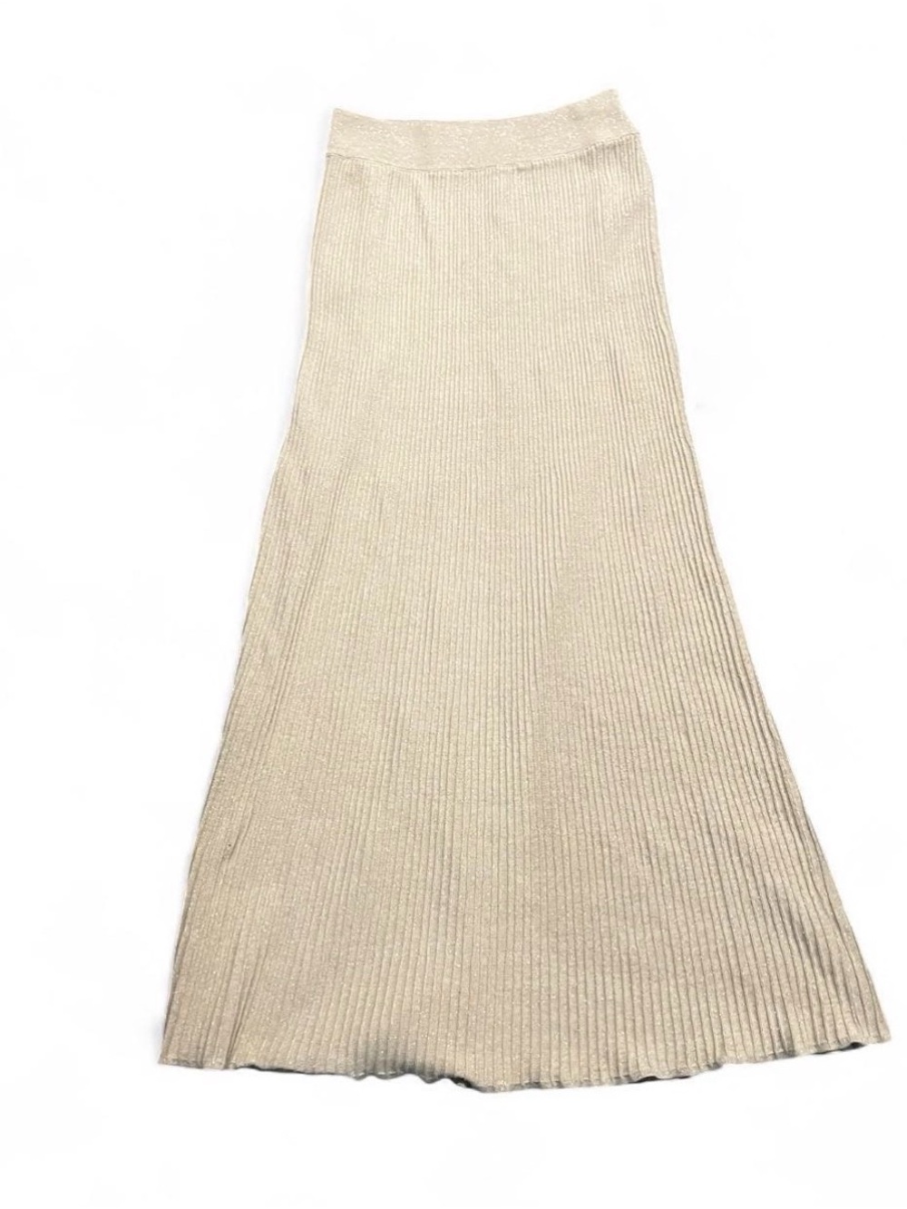 Free People Cream Ribbed Maxi Skirt/Sweater material with slight sparkle